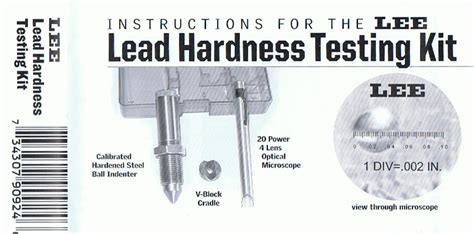 lee hardness testing kit instructions|lee hardness tester chart.